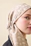 Carnation Monogram Beige Silk Shawl 68X200 - 3