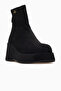 Woman's suede platform heeled boot 26k 26k434 black - 4