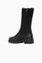 Woman's zippered leather boot 26k 1950843k black - 3