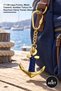 4 Pieces Brass Anchor Keychain – 11 cm Anchor Shape, Metal Design, Key Holder and Keychain Nautical Themed Accessory
