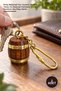 2 pieces brass barrel keychain - brass material barrel design, key holder and accessory use, 10 cm, keychain, key ring, barrel