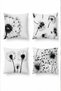 Black Dandelion Patterned 4-Piece Throw Pillow Cover Set - 3