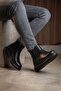 Orthopedic Stitched Cold-Proof Vegan Leather Laceless Elastic Daily Boots - 4
