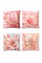 Set of 4 Pillow Covers with Pearl and Pink Floral Pattern - 3