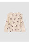 Alita City Ecru Camisole Patterned Tight & Slim Long Sleeve Girls' T-Shirt with a Difference - 3