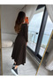 Women's Long Sleeve One-Shoulder Viscose Two-Thread Blouse and Strapless Midi Dress - 3