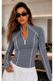 Y2K Finger-Interlocking Detailed Body Suit - 2