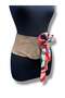 Women's Tan Colorful Scarf Detailed Nubuck Leather Belt - Amara Design Corset Belt - Standard Size - 2