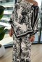 Shawl Blouse Trousers Silk Satin Set - 3