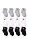 Women's Teddy Bear Patterned Short Socks, Pack of 12 |   80% Cotton Seamless, Black White Gray