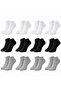 Women's Bamboo Booties Socks 12-Pack |   Breathable Moisture-Wicking Soft, Black White Gray