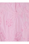 Texx Store Quality Lcw Curve Pink Poplin Embroidered Oval Collar Three Quarter Sleeve Women's Blouse - 5