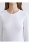 Gencc Quality Koor Sport White Plain Super Skinny & Extra Narrow Women's Bodysuit - 3