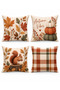 Autumn Squirrel 4-Piece Cushion Cover Set – 43X43 cm Double-Sided, with Hidden Zipper - 3