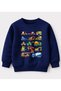 Children's Construction Vehicles Printed Sweatshirt – Excavator, Truck and Dozer Patterned