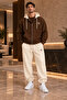 Premium Unisex Printed Hooded Zippered Cardigan Tracksuit Set 3 Thread Threaded - 4