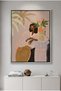 Muted Botanical Portrait Nature Wall Art | Portrait Framed Canvas Print | Luxury Modern Botanical Decor for Living Room