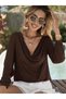 Women's long sleeve crew neck sandy blouse - 4
