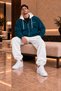 Premium Printed Unisex Hooded Zippered Cardigan Tracksuit Set 3 Thread Threaded - 3