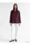 Two Mt Shop Quality Lcw Everyday Burgundy Women's Oversize Shirt - 2
