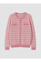 Esvab • Modern & Distinctive Zero Roba Collar Checkered Embroidered Women's Knitwear Cardigan - 6