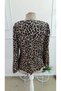 Women's long sleeve round neck v-neck leopard print supreme blouse - 7