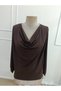 Women's long sleeve crew neck sandy blouse - 6