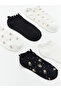 Two Mt Shop Quality Lcw Dream Ecru Patterned 5-Pack Women's Booties Socks - 2