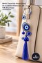 5 Pieces Metal Evil Eye Bead Keychain – Metal Design Evil Eye Ornament and Key Accessory, 20 Cm, Keychain