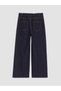 Two Mt Shop Quality Lcw Curve Navy Blue Denim Straight Wideleg Elastic Waist Wide Leg Women's Jean Pants - 4