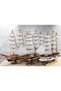 3 Pieces Wooden Sailing Ship Model – Decorative Desktop Ornament, Nautical Themed Decor, Model Ship, Sailing Boat - 2