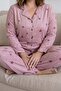 Powder Stella Front Buttoned Oversized Suede Women's Pajama Set - 4