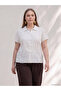Two Mt Shop Quality Lcw Curve White Plus Size Embroidered Women's Shirt
