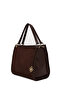 Women's Brown Long Strap Suede Shoulder Bag Wb500014Ss - 8