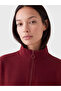 Two Mt Shop Quality Burgundy High Neck Women's Sweatshirt Tunic - 3