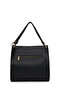 Women's Black Long Strap Suede Shoulder Bag Wb500014Ss - 3
