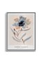 Muted Indigo and Rust Floral Nature Wall Art | Portrait Framed Canvas Print | Luxury Modern Botanical Decor for Living Room - 2