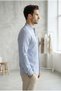 Men's Slim Fit Slim Cut Long Sleeve Striped Judge Collar Shirt - 2