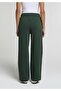 Regular Fit Mid Waist Plain Women's Green Sweatpants - 2