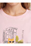 Two Mt Shop Quality Lcw Dream Pink Combed Cotton Printed Short Sleeve Women's Nightgown - 3
