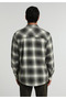 Regular Fit Shirt Neck Plaid Men's Green Long Sleeve Shirt - 2