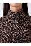 Two Mt Shop Quality Lcwaikiki Classic Brown Linen Leopard Loose & Baggy Women's Jacket - 3