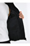 Alita City Lcw Vision Black Faux Leather Plain Oversize Women's Leather Look Coat with a Difference - 2
