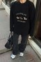Black Color Life Embroidered Crew Neck Women's Knitwear Sweater - 5
