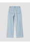 Alita City Blue Denim Straight Wideleg High Waist Wide Leg Women's Jean Pants with a Difference - 6