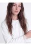 Two Mt Shop Quality Lcw Modest White Interlock Plain Loose & Baggy Women's Sweatshirt Tunic - 3
