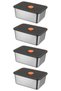 4 Pieces Steel 500 ml Food Fruit Meat Refrigerator Nutrition Storage Container Mt109-4