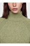 Two Mt Shop Quality Lcw Modest Green Knitwear Plain Oversize Women's Tunic - 4