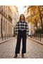 Ryvan Women's Diamond Patterned Zippered Polo Collar Knitwear Cardigan - 4