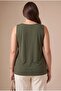 Stone Detailed Large Size Round Viscose Undershirt Khaki - 4